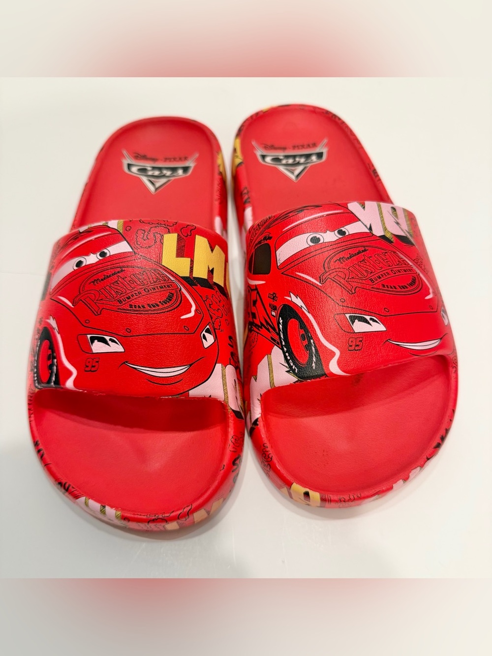 Disney Pixar Lightning McQueen Slide Sandals – Kids Size 8